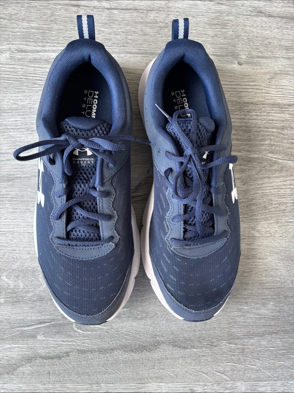 Under Armour Mens Navy and White Running Sneakers